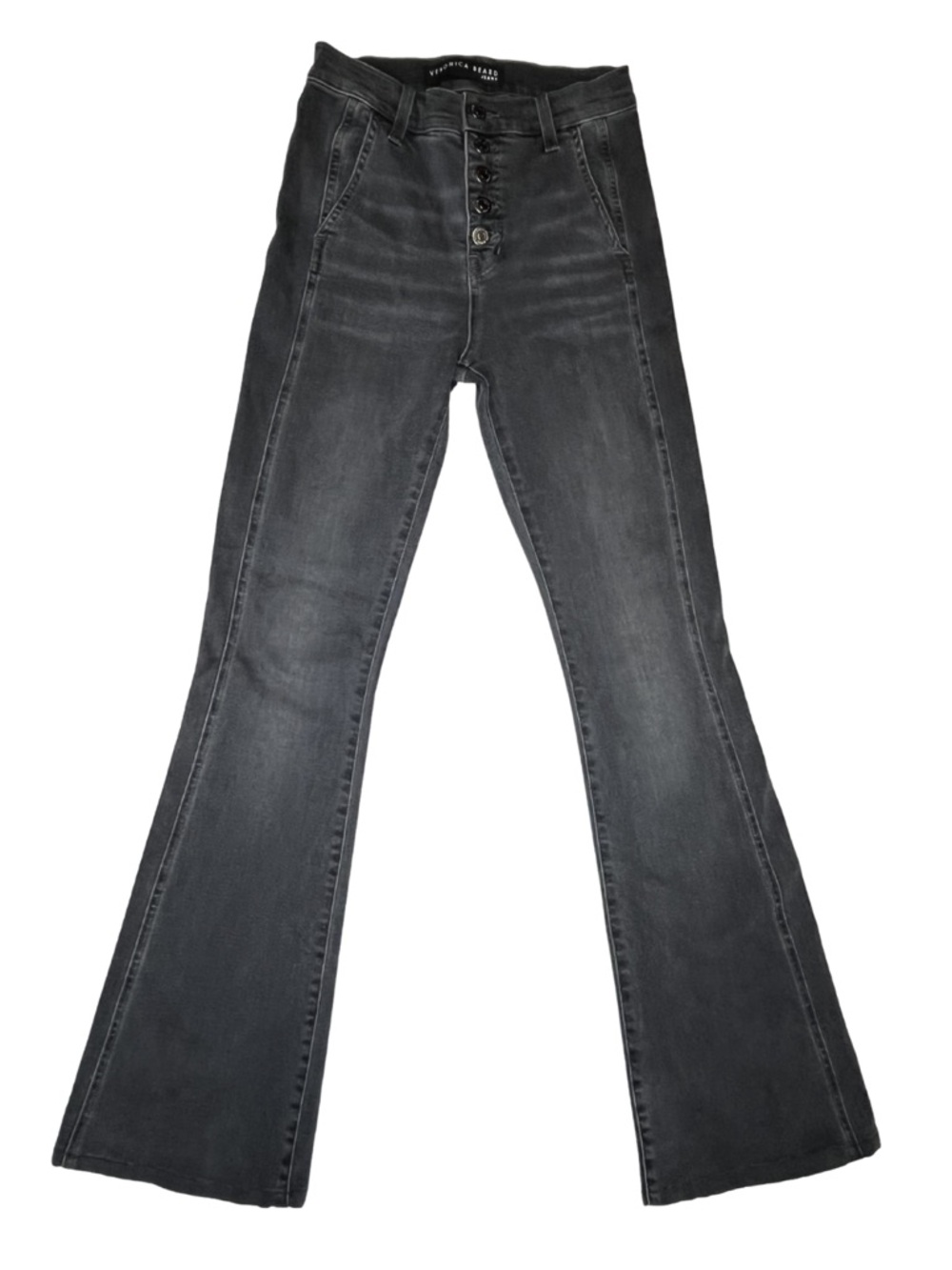 Veronica Beard Beverly High Rise Skinny Flare Gray Jeans size 25